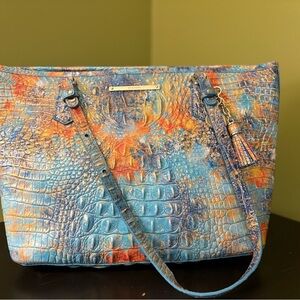 Brahmin Bag, Asher in Reef, Embossed Tote Bag with dust bag, gently used